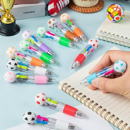 18-Piece Soccer Mini Multicolor 4-in-1 Retractable Ballpoint Pen Set