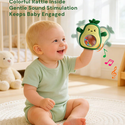 Baby Teething Silicone Hand Mitten Teether with Rattle