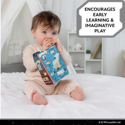 Deluxe Baby Soft Book with Crinkle Pages, Teether, Clip, Sensory Textures, Ages 0+