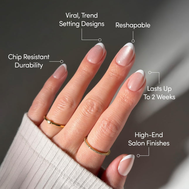 Angelic Touch Short Oval Press-On Nails with French Tips