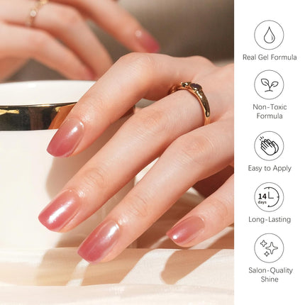 Cinnamon Glow Semi Cured Gel Nail Strips - 28 Mirror Gel Nail Wrap Stickers