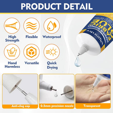 Permanent Clear Fabric Glue for Clothing Repairs