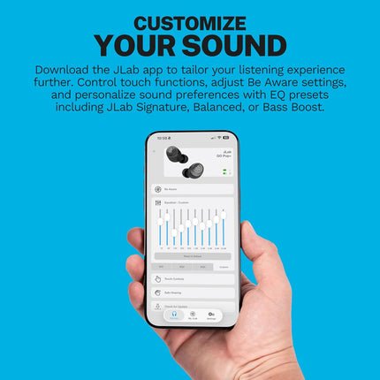 True Wireless In-Ear Bluetooth Earbuds with Microphone, USB-C Charging Case, 35H Playtime, Dual Connect, EQ3 Sound, Black