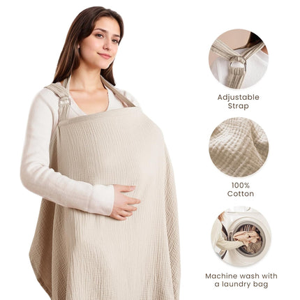 Muslin Nursing Cover in Summer Wheat
