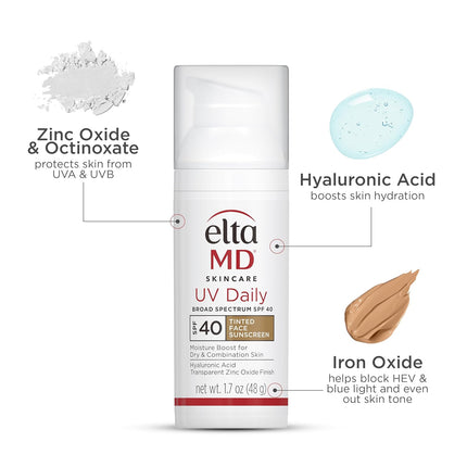 UV Daily Tinted SPF 40 Face Sunscreen Moisturizer, 1.7 oz Pump
