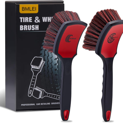 2 Pack Wheel & Tire Brush Set for Car Detailing
