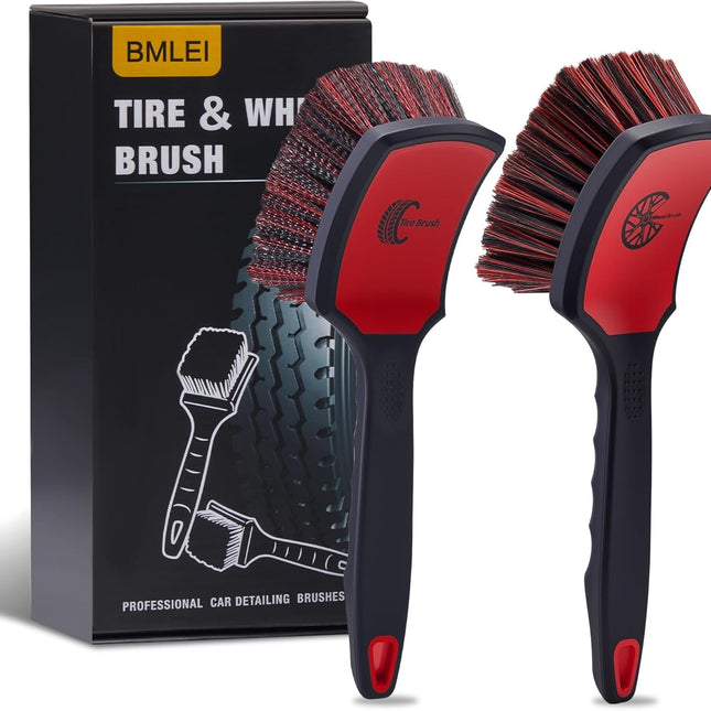 2 Pack Wheel & Tire Brush Set for Car Detailing