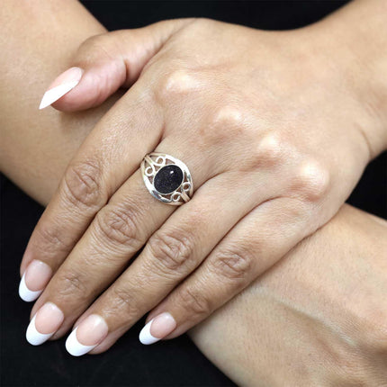 SourceToHome FuenteACasa Garnet, Lapis, Moonstone, Crystal Oval Handmade Ring Genuine 925 Sterling — Home & Lifestyle
