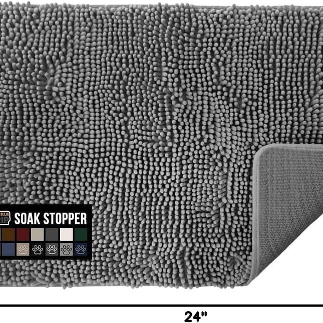 SoakSTOPPER Dog Door Mat, 24x17 Grey
