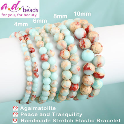 Natural Gemstone Bead Bracelet, 4mm-10mm