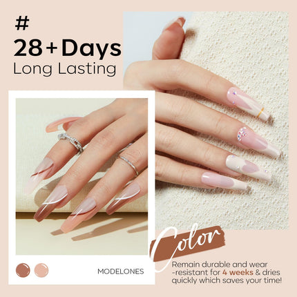 Nude Gel Nail Polish Set - 6 Neutral Milky White, Pink and Brown Colors
