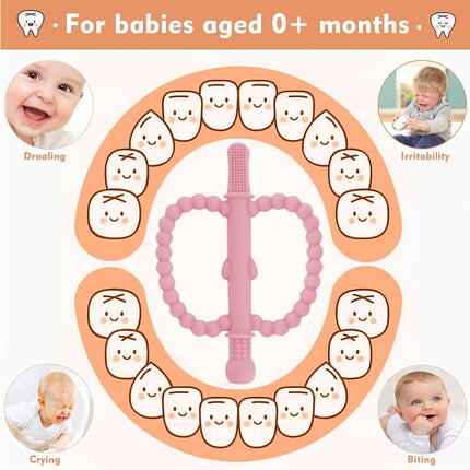 Hollow Teether Tube 3 Pack Apple Shape Chew Straw Sensory Toy