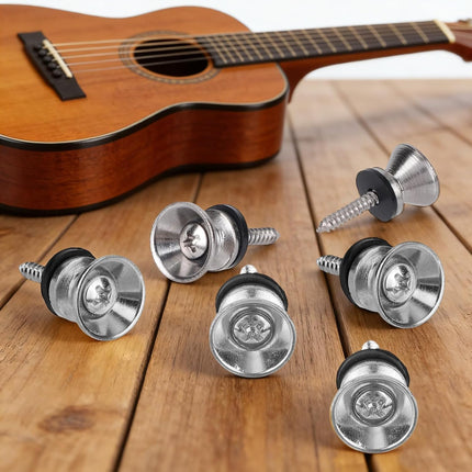 SourceToHome FuenteACasa 6pcs Guitar Strap Button Lock Pins, Metal Strap Buttons — Home & Lifestyle