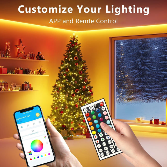 110ft Smart RGB LED Strip Lights with App Remote Control