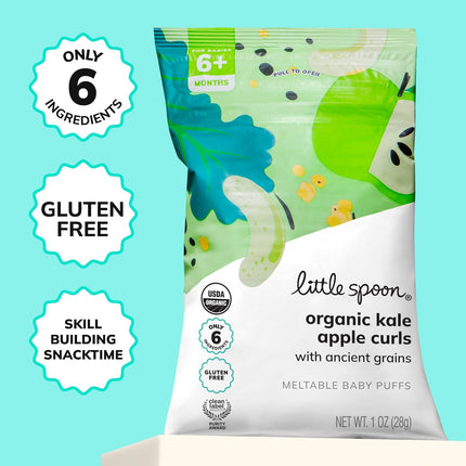 Kale Apple Meltable Baby Puffs, No Added Sugar, 4 Pack