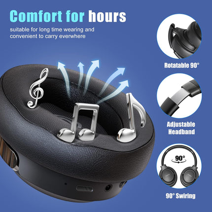 Bluetooth Over-Ear Headphones with 65H Playtime