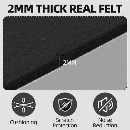 6PCS Large Self Adhesive Felt Sheet, 13.4"x10.8", 2mm Thick Stiff Black Felt Fabric Sheets