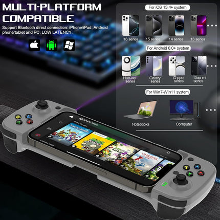 Bluetooth 5.0 Wireless Gaming Controller for iPhone, iPad, Android, Samsung and PC