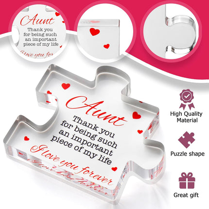 PlaySphere EsferaJuego VELENTI Aunt Gifts - Engraved Acrylic Block Puzzle Aunt Gift 3.35 x 2.76 inch — Toys & Games