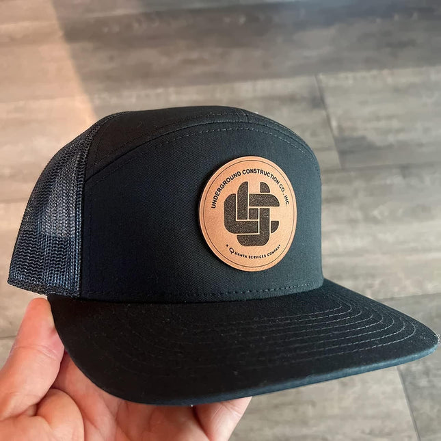 Personalized Custom Flat Bill Trucker Leather Patch Hat