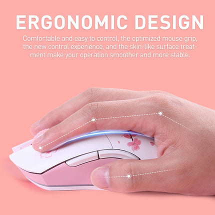 Sakura Pink Wireless Gaming Mouse with Charging Dock