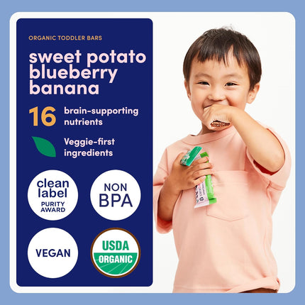 HomeChef ChefDelHogar Cerebelly Organic Toddler Smart Bars 40-Count, Sweet Potato Blueberry Banana — Kitchen & Home
