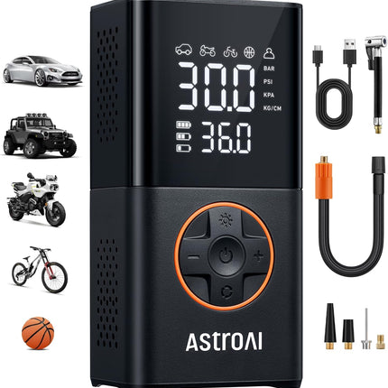 150 PSI Cordless Portable Tire Inflator with Digital Display and LED Light