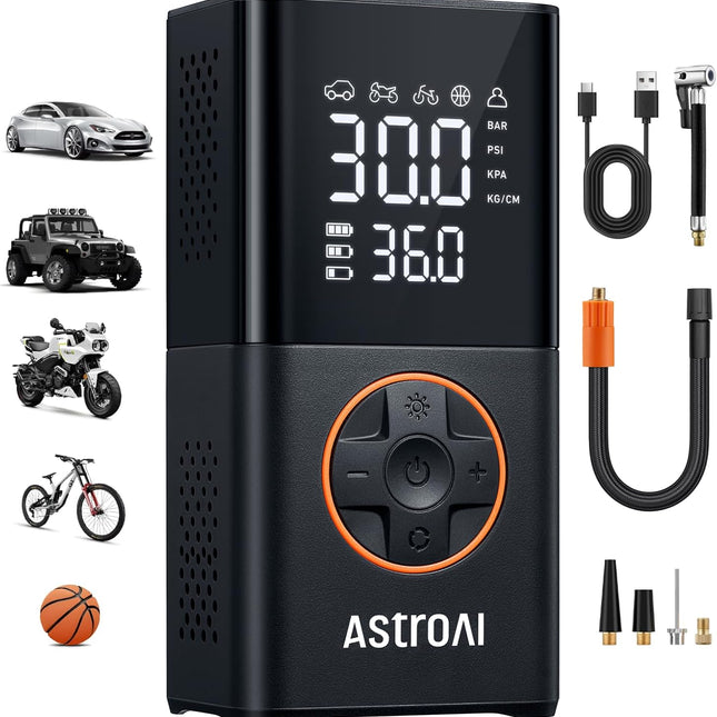 150 PSI Cordless Portable Tire Inflator with Digital Display and LED Light