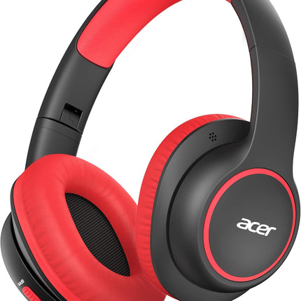 Kids Wired Over-Ear Headphones for School - Black Red
