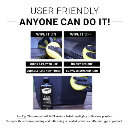 Plastic, Rubber, and Vinyl Restorer Kit with Foam Applicator