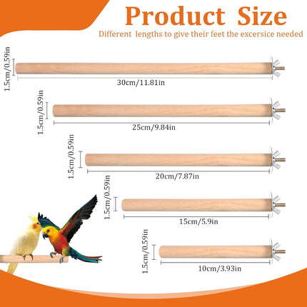 TerraBound TierraRumbo 5PCS Parakeet Perches Wooden Bird Perches Bird-Perches — Outdoor & Adventure
