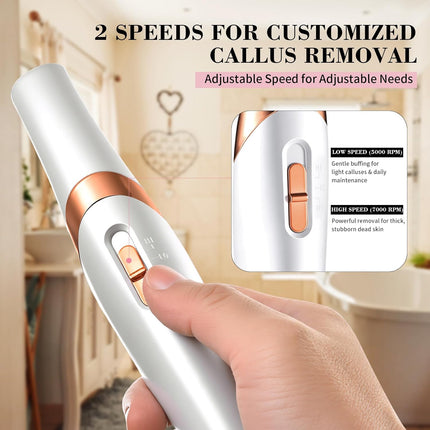 SourceToHome FuenteACasa Electric Foot Callus Remover, Rechargeable Foot File Pedicure Kit — Home & Lifestyle
