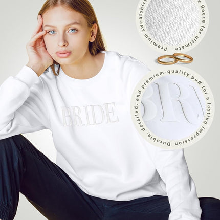 Bride Crewneck Sweatshirt - Engagement and Wedding Gift, White