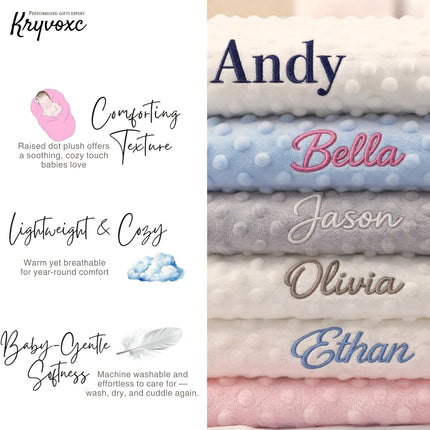 Personalized Baby Blanket and Plush Bunny Set