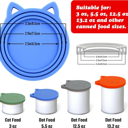 4 Pack Universal Silicone Pet Food Can Lids