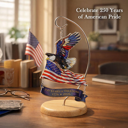 AuraHaus CasaAura 250th Anniversary USA Ornament 1776 –2026, America 250 Eagle Patriotic — Home Decor & Ambiance