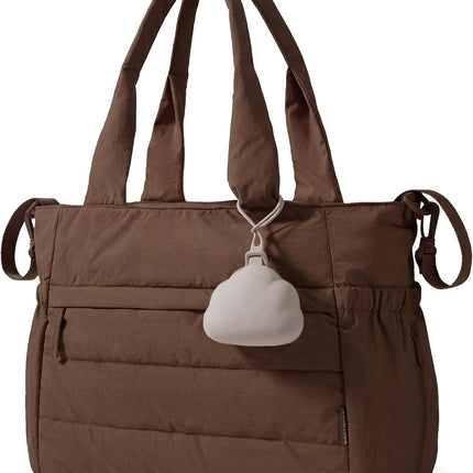 Puffy Diaper Bag Tote with Changing Pad and Pacifier Case