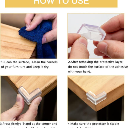 SourcetoHome 12pcs, Table , Baby, Corner Guards for Furniture, Corner Bumpers, Table Corner Protector for Baby - General - detail view 4
