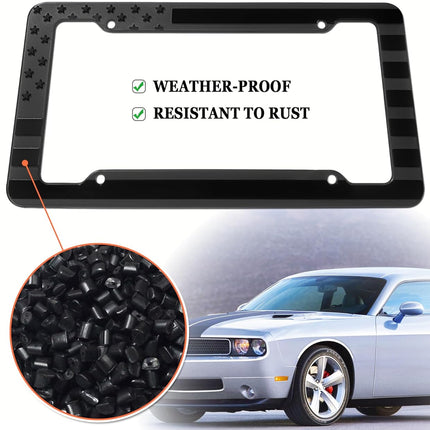 DriveForge ForjaRuta BGGTMO American Flag License Plate Frame- 2 Pack Patriotic ABS Plastic Car — Auto & Moto