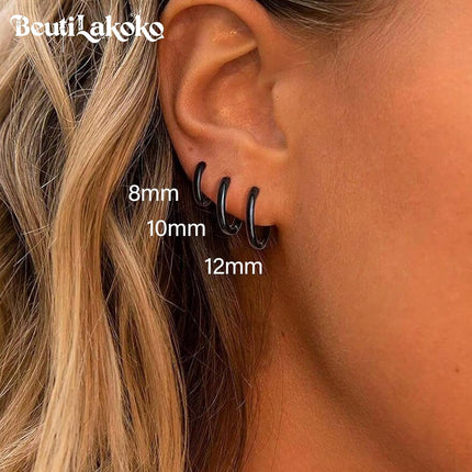 Hypoallergenic Titanium Hoop Earrings for Women&Men-8mm 10mm 12mm Small — Home & Lifestyle