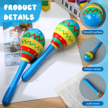 SourceToHome FuenteACasa 7.87 Inches Fiesta Wooden Maracas 2 Pcs Noisemaker for Mexican Fiesta — Home & Lifestyle