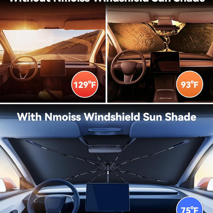 Vinyl Coating Windshield Sun Shade Umbrella for 2020-2026 Compatible Electric SUV