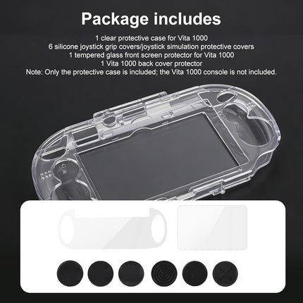 PawHaven RefugioPata Clear Crystal Hard Shell Case Set for Vita 1000 PCH-1000 Game Console — Pet Supplies