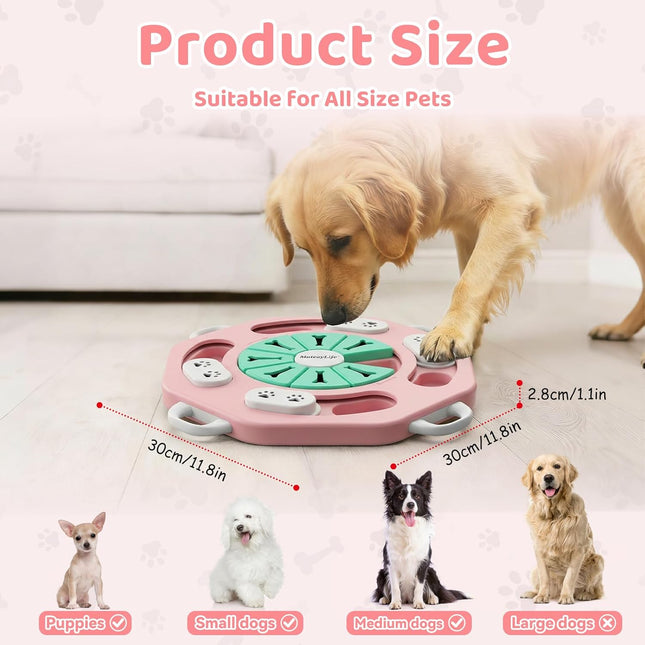 Pink Level-1 Dog Puzzle Treat Dispenser for Small and Medium Dogs