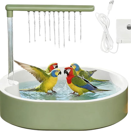 PawHaven RefugioPata Automatic Bird Shower with Running Water, USB-Powered Circulating Water — Pet Supplies