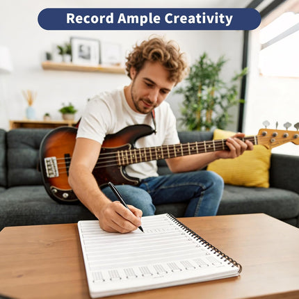 SourceToHome FuenteACasa Bass Clef and TAB Notebook Tablature Bass Music Tabs Journal 120 Pages — Home & Lifestyle