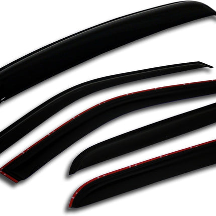 Car Rain Guard & Sunroof Window Visor Set, WSV-270, Dark Smoke