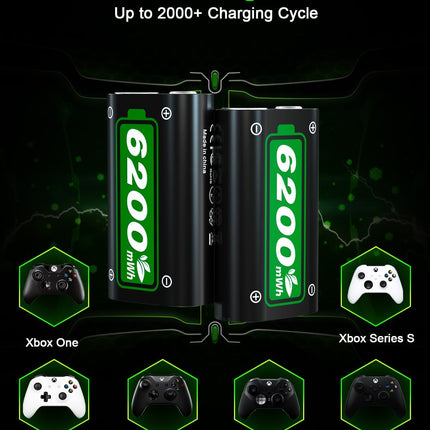 Rechargeable Battery Packs with Charger for Series X|S/One Controllers