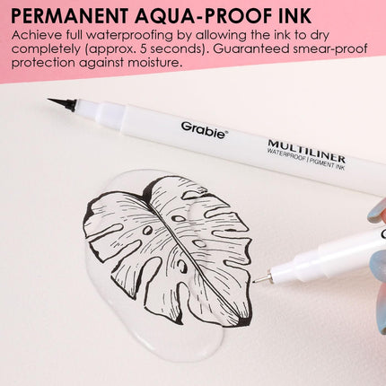 Micro Fineliner Pens, 6 Black Waterproof Fine Line Drawing Pens