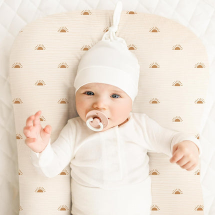 Muslin Baby Lounger Cover 2 Pack - 100% Cotton, Camel/Sun